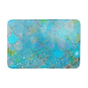 Alfombrilla De Baño Preciosa Perla Irisada Brillante Escamas de Sirena