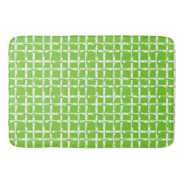 Alfombrilla De Baño Preppy Square Lattice – Coordinating Lime