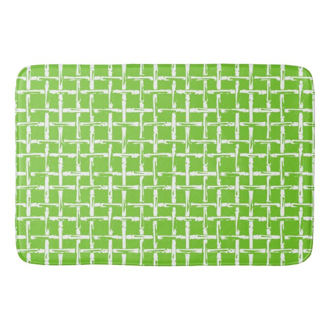 Alfombrilla De Baño Preppy Square Lattice – Coordinating Lime (Anverso)