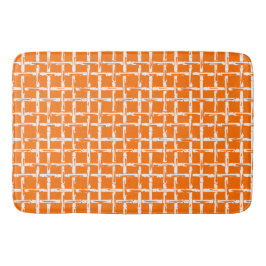 Alfombrilla De Baño Preppy Square Lattice – Coordinating Orange
