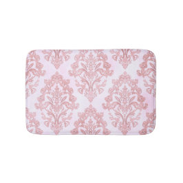 Alfombrilla De Baño Pretty in Pink Victorian Damask Watercolor Pattern