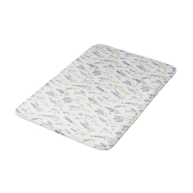 Alfombrilla De Baño Pretty Lavender White Flowers Bridal Shower (Angular)