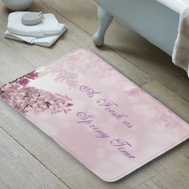 Alfombrilla De Baño Primavera Tiempo Lilac Blossom Flor rosa suave (Subido por el creador)