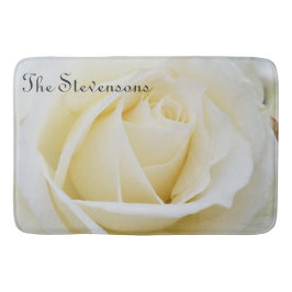 Alfombrilla De Baño Pristina foto de cierre de rosa blanca