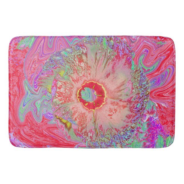 Alfombrilla De Baño Psicodelia del arco iris retro (Anverso)