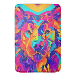 Alfombrilla De Baño Psychedelic Wolf Majesty