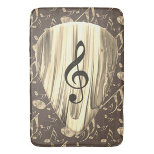 Alfombrilla De Baño Púa de guitarra de notas de música personalizada