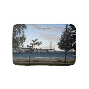 Alfombrilla De Baño Puente de Mackinac con baño de árboles