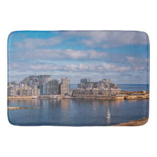 Alfombrilla De Baño Puerto de Sliema y rascacielos de Malta