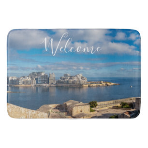 Alfombrilla De Baño Puerto de Sliema y rascacielos de Malta