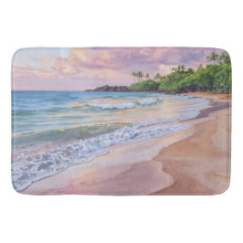 Alfombrilla De Baño Puesta de sol rosa Hawaii