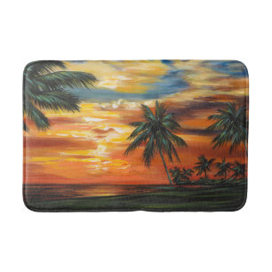 Alfombrilla De Baño Puesta del sol tropical imponente