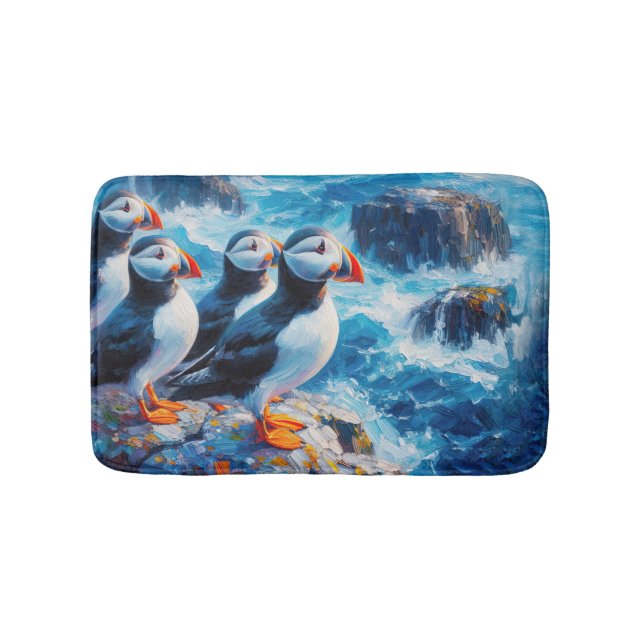 Alfombrilla De Baño Puffins (Anverso)