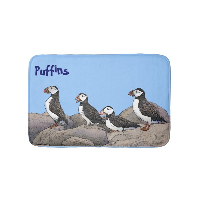 Alfombrilla De Baño Puffins atlánticos (Anverso)