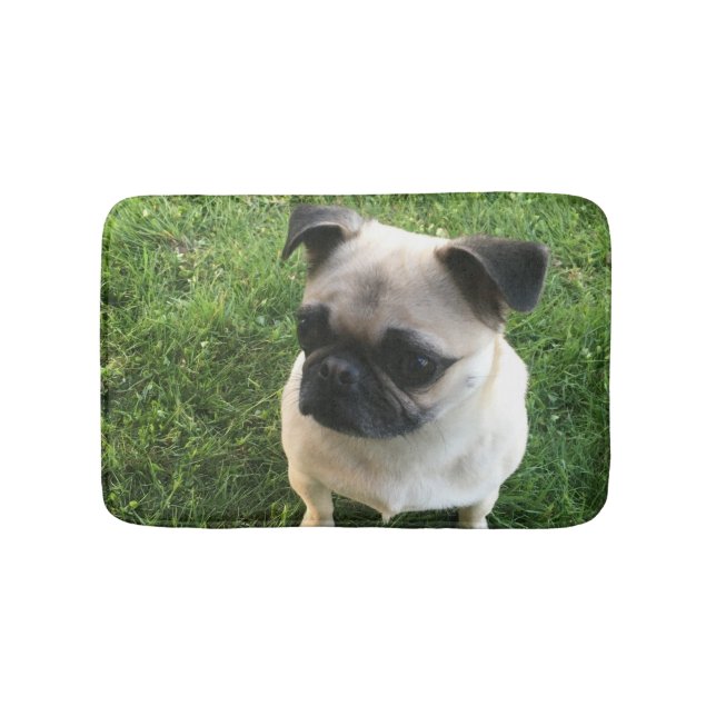 Alfombrilla De Baño Pug Pup (Anverso)
