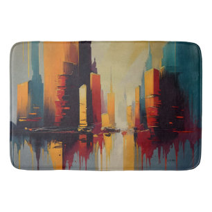 Alfombrilla De Baño Pulso urbano: ciudad abstracta en ritmo vertical