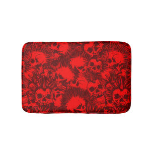 Alfombrilla De Baño punk de cráneo