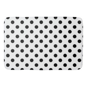 Alfombrilla De Baño Punto de Lunares Negros y Blancos