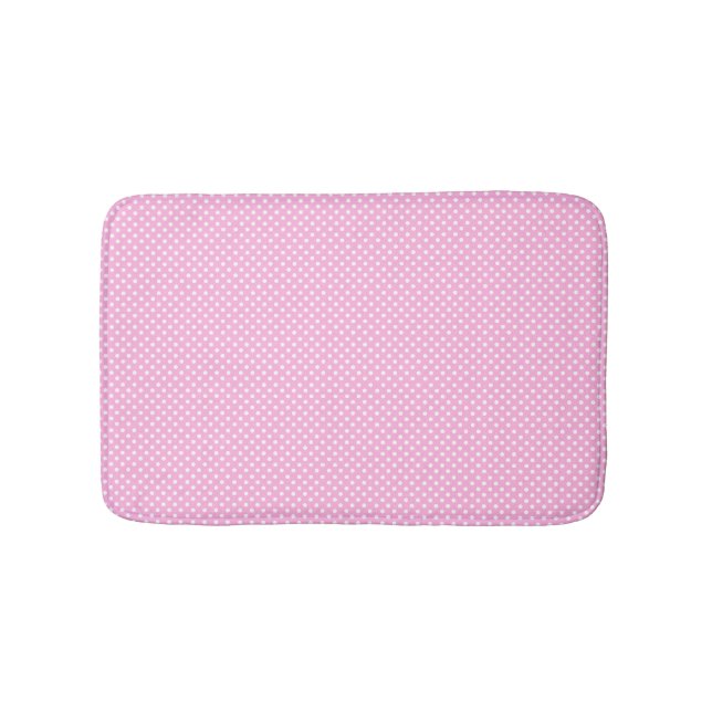 Alfombrilla De Baño Punto de polka rosa (Anverso)