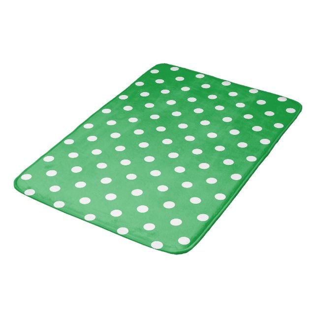 Alfombrilla De Baño Punto de polka verde (Angular)