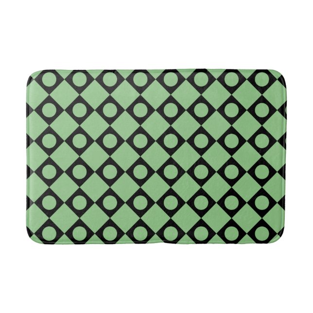 Alfombrilla De Baño Punto retro negro (Anverso)