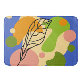 Alfombrilla De Baño Puntos abstractos interesantes con hojas