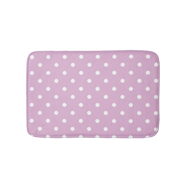 Alfombrilla De Baño Puntos Angora Polka rosas (Anverso)