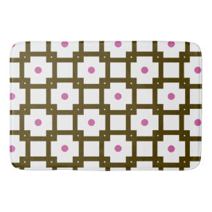 Alfombrilla De Baño Puntos de control marrón y rosa