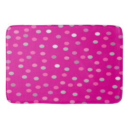 Alfombrilla De Baño Puntos de polka magenta