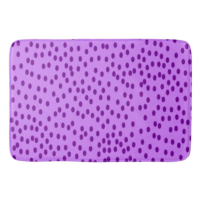 Alfombrilla De Baño Puntos de Polka Púrpura de Lavender (Anverso)