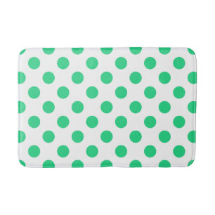 Alfombrilla De Baño Puntos de polka verdes y blancos
