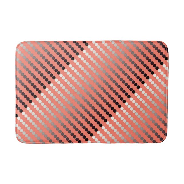 Alfombrilla De Baño Puntos del satén - coral y estaño (Anverso)