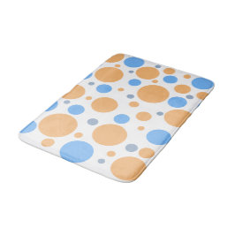 Alfombrilla De Baño Puntos geométricos naranja azul gris