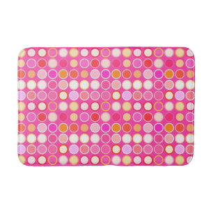 Alfombrilla De Baño Puntos modernos de medio siglo - rosa profundo y m