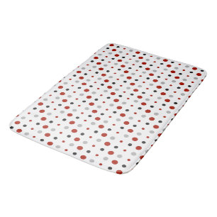 Alfombrilla De Baño puntos rojos, negros, grises y blancos de pavo