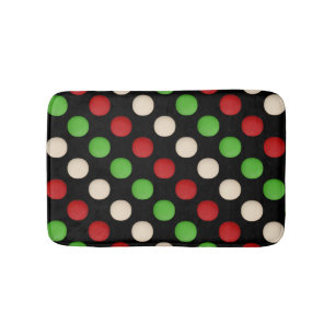 Alfombrilla De Baño Puntos rojos verdes blancos