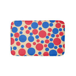 Alfombrilla De Baño Puntos Rojos Y Azules Sobre Tan