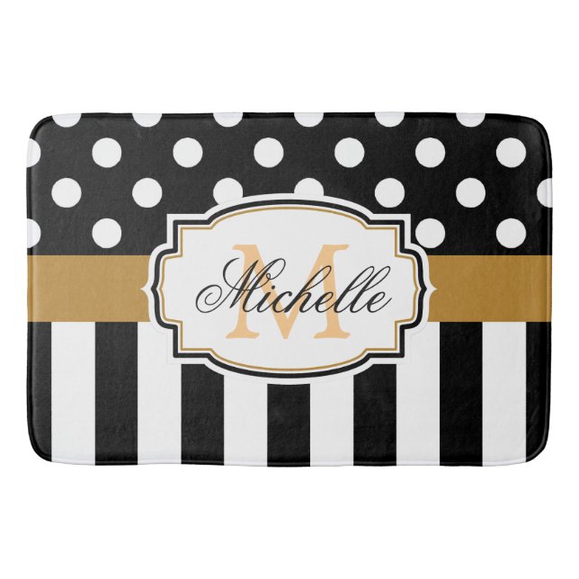 Alfombrilla De Baño Puntos y rayas (Anverso)