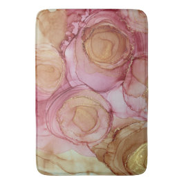 Alfombrilla De Baño Purple Beige Abstract Floral