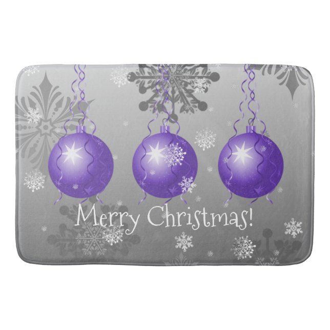 Alfombrilla De Baño Purple Fancy Christmas Ornament Bath Mat (Anverso)