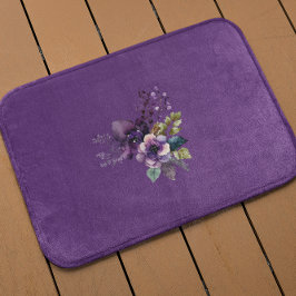 Alfombrilla De Baño Purple Floral Design Purple