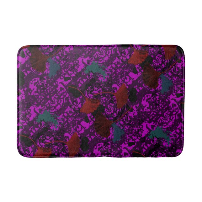 Alfombrilla De Baño Purple Ginkgo Grunge Bath Mat (Anverso)