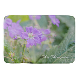Alfombrilla De Baño Purple Lilac Geranium Wildflower Foto Botánica