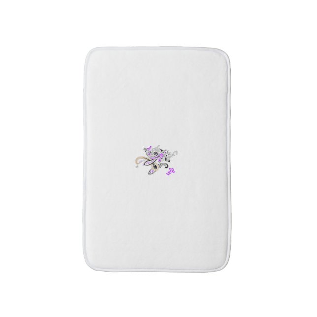 Alfombrilla De Baño Purple-Magenta, Naranja Reddish, Girona azul de ta (Frente vertical)