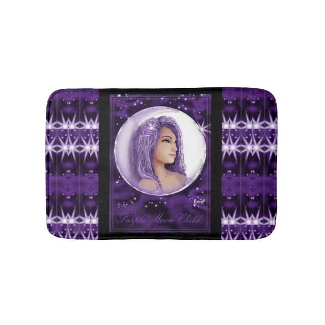Alfombrilla De Baño Purple Moon Child (Anverso)