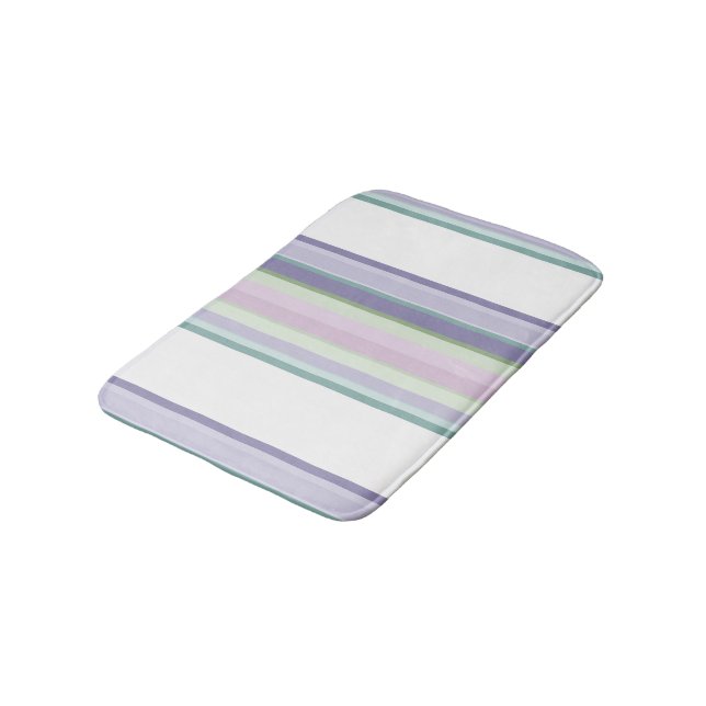 Alfombrilla De Baño Purple, Neptune, sea green, and Lavender stripes (Angular)