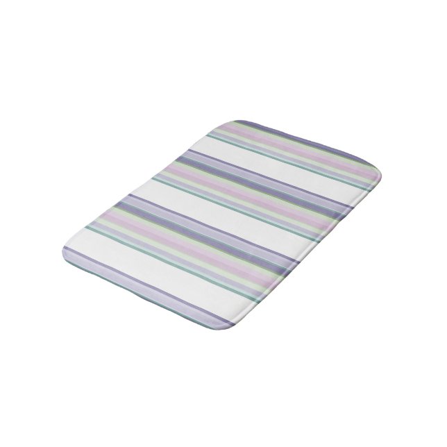Alfombrilla De Baño Purple, Neptune, sea green, and Lavender stripes (Angular)