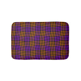 Alfombrilla De Baño Purple Orange Plaid Checker Seamless Pattern