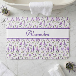 Alfombrilla De Baño Purple Sage Green Lavender Custom Name