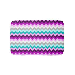 Alfombrilla De Baño Purple White Teal Chevrons Small Bath Mat